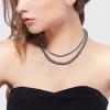 imageBriLove Vintage 1920s Costume Jewelry Multilayer Imitation Pearls Shiny CZ Infinity 8 Strand Choker Necklace for Women Wedding Halloween Cosplay Party Prom AccessoriesGrey