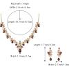 imageBriLove Womens Wedding Jewelery Set Leaf Flower Crystal Teardrop Marquise Cluster Pendant Necklace Dangle Earrings for Bridal PartyPurple GoldTone