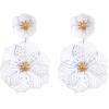imageBriLove Bohemian Boho Flower Dangle Earrings for Women Exaggerated Hollow Flora Statement Earrings for Summer Refreshing Seaside Idyllic HolidayClear GoldTone