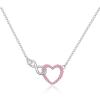 imageBriLove Gorgeous Cubic Zirconia Dainty Infinity Love Heart Pendant Necklace Gift for Women BirthdayMothers DayValentines DayChristmasClear SilverTone