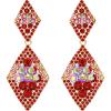 imageBriLove Gorgeous Sparkly Full Rhinestone Prismatic Statement Dangle Drop Earrings for Women Wedding Bridal Party Prom Jewelry AccessoriesRuby Color GoldTone