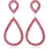 imageBriLove Gorgeous Sparkly Rhinestone Teardrop Infinity Figure 8 Shape Statement Dangle Drop Earrings for Women Wedding Bridal Party Prom Jewelry AccessoriesFuchsia GoldTone