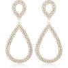 imageBriLove Gorgeous Sparkly Rhinestone Teardrop Infinity Figure 8 Shape Statement Dangle Drop Earrings for Women Wedding Bridal Party Prom Jewelry AccessoriesClear GoldTone