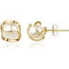 imageBriLove Trendy Gold Pearl Earrings for WomenClassic Fashion Round Caged Small Simulated Pearl Stud Earrings Bride JewelryPierced