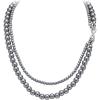 imageBriLove Vintage 1920s Costume Jewelry Multilayer Imitation Pearls Shiny CZ Infinity 8 Strand Choker Necklace for Women Wedding Halloween Cosplay Party Prom AccessoriesGrey