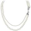 imageBriLove Vintage 1920s Costume Jewelry Multilayer Imitation Pearls Shiny CZ Infinity 8 Strand Choker Necklace for Women Wedding Halloween Cosplay Party Prom AccessoriesIvory Color