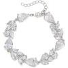 imageBriLove Wedding Bridal Jewelry for Women Gorgeous Shiny Cubic Zirconia Link Bracelet for Bride Bridesmaid Party AccessoriesClear SilverTone