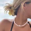 imageBriLove Baroque Freshwater Cultured Pearl Puka Shell Ocean Chains Choker Necklace for Women Beach Summer Trendy Seaside JewelryPink