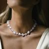 imageBriLove Baroque Necklace for WomenElegant Irregular Shell Choker Strand Necklaces for Summer Beach Wedding Outfit Party PromBaroque Nature Shell