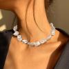 imageBriLove Baroque Necklace for WomenElegant Irregular Shell Choker Strand Necklaces for Summer Beach Wedding Outfit Party PromNature Shell