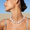 imageBriLove Baroque Necklace for WomenElegant Irregular Shell Choker Strand Necklaces for Summer Beach Wedding Outfit Party PromNature Shell