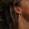 imageBriLove Bohemia Boho Natural Stone Earring Unique Healing Gemstone Energy Lightweight Dangle Drop Hook Earrings Multiple Styles Jewelry for Beach Summer Birthday Party Gift04Multicolor SilverTone