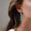 imageBriLove Bohemia Boho Natural Stone Earring Unique Healing Gemstone Energy Lightweight Dangle Drop Hook Earrings Multiple Styles Jewelry for Beach Summer Birthday Party Gift02GreenBlue GoldTone