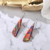imageBriLove Bohemia Boho Natural Stone Earring Unique Healing Gemstone Energy Lightweight Dangle Drop Hook Earrings Multiple Styles Jewelry for Beach Summer Birthday Party Gift04Multicolor SilverTone