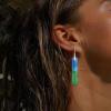 imageBriLove Bohemia Boho Natural Stone Earring Unique Healing Gemstone Energy Lightweight Dangle Drop Hook Earrings Multiple Styles Jewelry for Beach Summer Birthday Party Gift02GreenBlue GoldTone