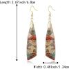 imageBriLove Bohemia Boho Natural Stone Earring Unique Healing Gemstone Energy Lightweight Dangle Drop Hook Earrings Multiple Styles Jewelry for Beach Summer Birthday Party Gift01Champagne GoldTone