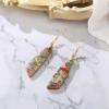 imageBriLove Bohemia Boho Natural Stone Earring Unique Healing Gemstone Energy Lightweight Dangle Drop Hook Earrings Multiple Styles Jewelry for Beach Summer Birthday Party Gift01Champagne GoldTone
