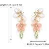 imageBriLove Bohemian Boho Cubic Zirconia Flower Dangle Earrings for Women Exaggerated Flora Statement Earrings for Summer Refreshing Seaside Idyllic HolidayMulticolor GoldTone