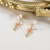 imageBriLove Bohemian Boho Cubic Zirconia Flower Dangle Earrings for Women Exaggerated Flora Statement Earrings for Summer Refreshing Seaside Idyllic HolidayMulticolor GoldTone