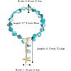 imageBriLove Boho Freshwater Cultured Pearl Shell Starfish Irregular Turquoise Strand Choker Pendant Necklace for Women Beach Summer Trendy JewelryBlue