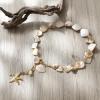 imageBriLove Boho Freshwater Cultured Pearl Shell Starfish Irregular Turquoise Strand Choker Pendant Necklace for Women Beach Summer Trendy JewelryChampagne