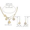 imageBriLove Charm Necklace Earrings Set for WomenHandmade Paperclip Evil Eye Anchor Flower Gold Pendant for Outfit Summer Beach AccessoriesClear GoldTone