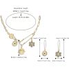 imageBriLove Charm Necklace Earrings Set for WomenHandmade Paperclip Evil Eye Anchor Flower Gold Pendant for Outfit Summer Beach AccessoriesGrey GoldTone