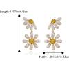 imageBriLove Daisy Flower Stud EarringsCute Chrysanthemum Sun Floral Drop Dangle Earring for Women Summer Jewelry AccessoriesYellow GoldTone