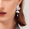 imageBriLove Elegant Shiny Cubic Zirconia Butterfly Clipon Dangle Earrings for Wedding Party Prom Daily Wear Trendy Jewelry AccessoryClear SilverTone