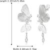 imageBriLove Elegant Shiny Cubic Zirconia Butterfly Clipon Dangle Earrings for Wedding Party Prom Daily Wear Trendy Jewelry AccessoryClear SilverTone