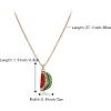 imageBriLove Fashion Funny Watermelon Fruit Pendant Necklace for WomenShiny Rhinestone Enamel Trendy Choker Jewelry Gift Christmas Birthday Daily WearRed