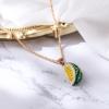 imageBriLove Fashion Funny Watermelon Fruit Pendant Necklace for WomenShiny Rhinestone Enamel Trendy Choker Jewelry Gift Christmas Birthday Daily WearYellow