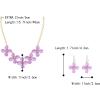 imageBriLove Flower Collar Necklace Shiny Floral Summer Beach Statement Bib Necklaces Hook Earrings for Women Costume Prom JewelryLight Purple GoldTone