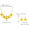 imageBriLove Flower Collar Necklace Shiny Floral Summer Beach Statement Bib Necklaces Hook Earrings for Women Costume Prom JewelryYellow GoldTone