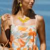 imageBriLove Flower Collar Necklace Shiny Floral Summer Beach Statement Bib Necklaces Hook Earrings for Women Costume Prom JewelryYellow GoldTone