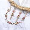 imageBriLove Flower Jewelry Set for WomenGorgeous Stunning Crystal Elegant Flowers Marquise Cluster Statement Necklace Long Dangle Drop Earrings Party Prom AccessoriesMulticolor GoldTone