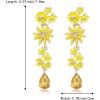 imageBriLove Gorgeous Stunning Rhinestones Teardrop Flower Long Dangle Drop Earrings for Women Wedding Party Prom Summer Jewelry AccessoryYellow GoldTone