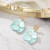 imageBriLove Handmade Bohemian Floral Earrings for Women Exaggerated Layered Flower Statement Drop Dangle Summer Jewelry AccessoriesBlue
