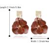 imageBriLove Handmade Bohemian Floral Earrings for Women Exaggerated Layered Flower Statement Drop Dangle Summer Jewelry AccessoriesBrown