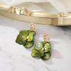 imageBriLove Handmade Bohemian Floral Earrings for Women Exaggerated Layered Flower Statement Drop Dangle Summer Jewelry AccessoriesGreen