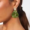 imageBriLove Handmade Bohemian Floral Earrings for Women Exaggerated Layered Flower Statement Drop Dangle Summer Jewelry AccessoriesGreen