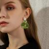 imageBriLove Handmade Bohemian Floral Earrings for Women Exaggerated Layered Flower Statement Drop Dangle Summer Jewelry AccessoriesGreen