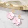 imageBriLove Handmade Bohemian Floral Earrings for Women Exaggerated Layered Flower Statement Drop Dangle Summer Jewelry AccessoriesPink