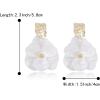 imageBriLove Handmade Bohemian Floral Earrings for Women Exaggerated Layered Flower Statement Drop Dangle Summer Jewelry AccessoriesWhite