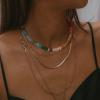 imageBriLove Handmade Unique Nature Stone Colorful Rainbow Turqoise Strand Choker Necklace for Women Beach Summer JewelryCircle