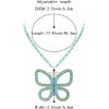 imageBriLove Large Butterfly Choker Necklace for Women Sparkly Elegant Green Pendant Costume Birthday Jewelry Christmas AccessoryGreenBlue Topaz