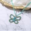 imageBriLove Large Butterfly Choker Necklace for Women Sparkly Elegant Green Pendant Costume Birthday Jewelry Christmas AccessoryGreenBlue Topaz