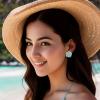 imageBriLove Stud Floral Earrings for Women Stunning Gorgeous Rhinestone Emerald Cut Enamel Flower Shaped Ear Studs for Summer Seaside Idyllic Holiday Accessory02Green GoldTone