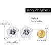 imageBriLove Stud Floral Earrings for Women Stunning Gorgeous Rhinestone Emerald Cut Enamel Flower Shaped Ear Studs for Summer Seaside Idyllic Holiday Accessory07Clear SilverTone