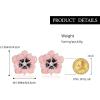 imageBriLove Stud Floral Earrings for Women Stunning Gorgeous Rhinestone Emerald Cut Enamel Flower Shaped Ear Studs for Summer Seaside Idyllic Holiday Accessory06Pink SilverTone